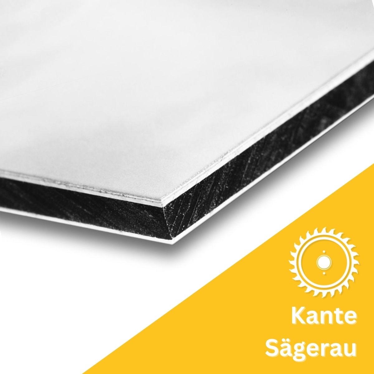 6 mm Aluverbundplatte Weiß Zuschnitt mit Säge (Größe wählbar)