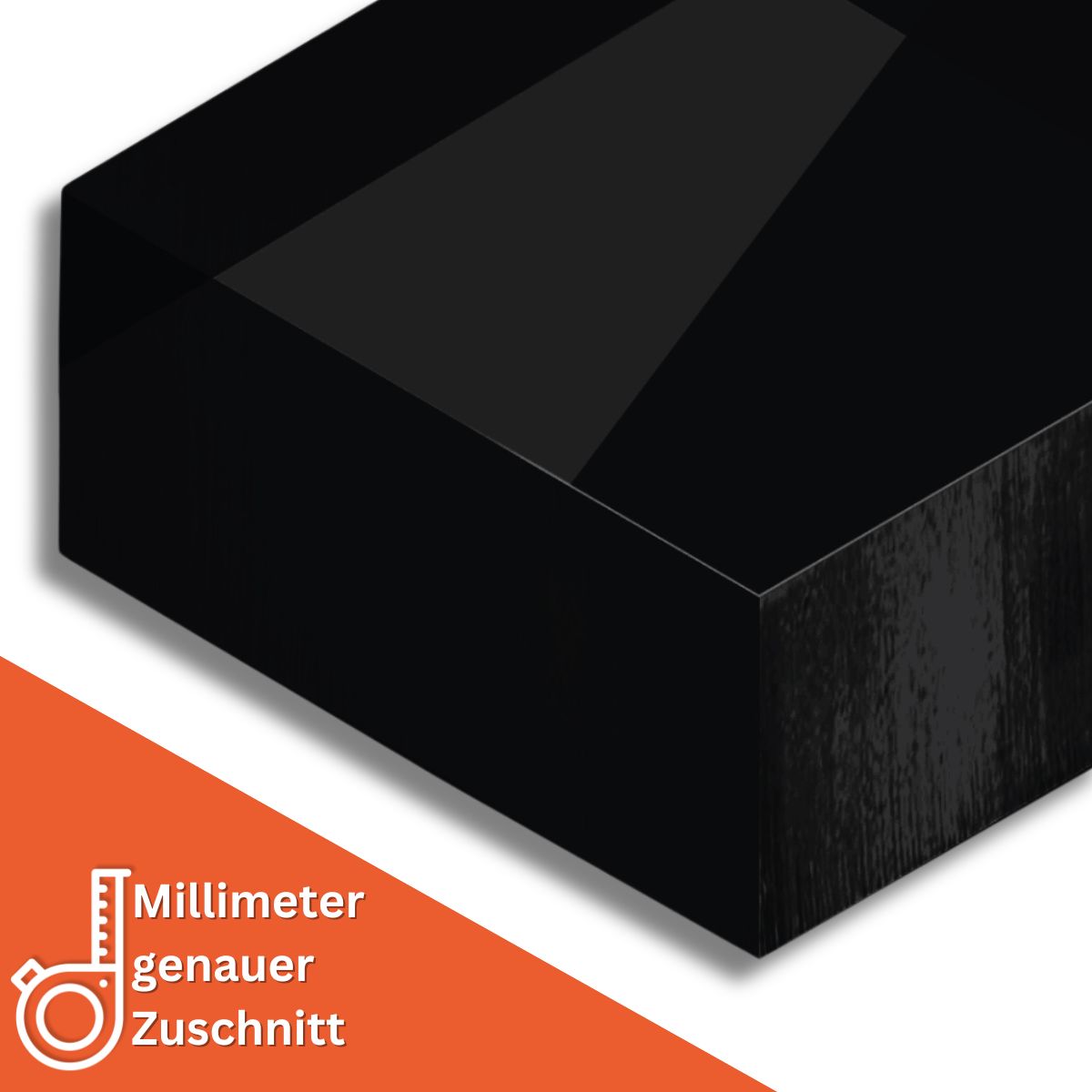 8 mm Acrylglas GS Schwarz (Größe wählbar) - Laserschnitt als Kreis